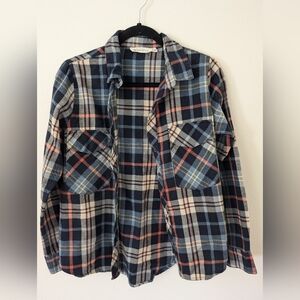 Blue Button Up Flannel (S)